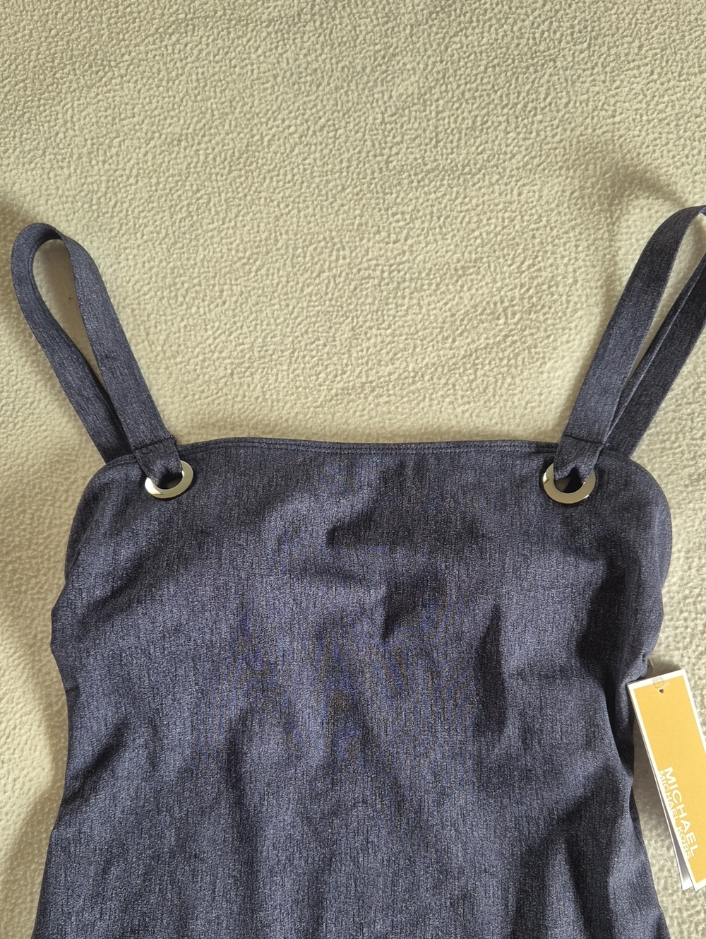 Michael Kors Denim Grommet Detail One Piece Swimsuit, Size 6 Color New Navy - Picture 4 of 11